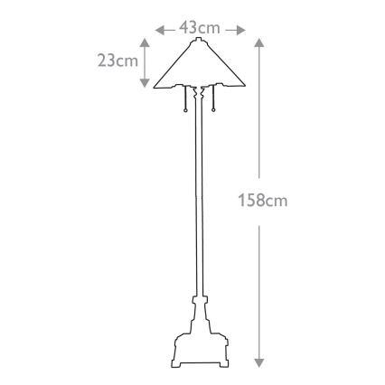 Elstead QZ-INGLENOOK-FL - Stojacia lampa INGLENOOK 2xE27/60W/230V