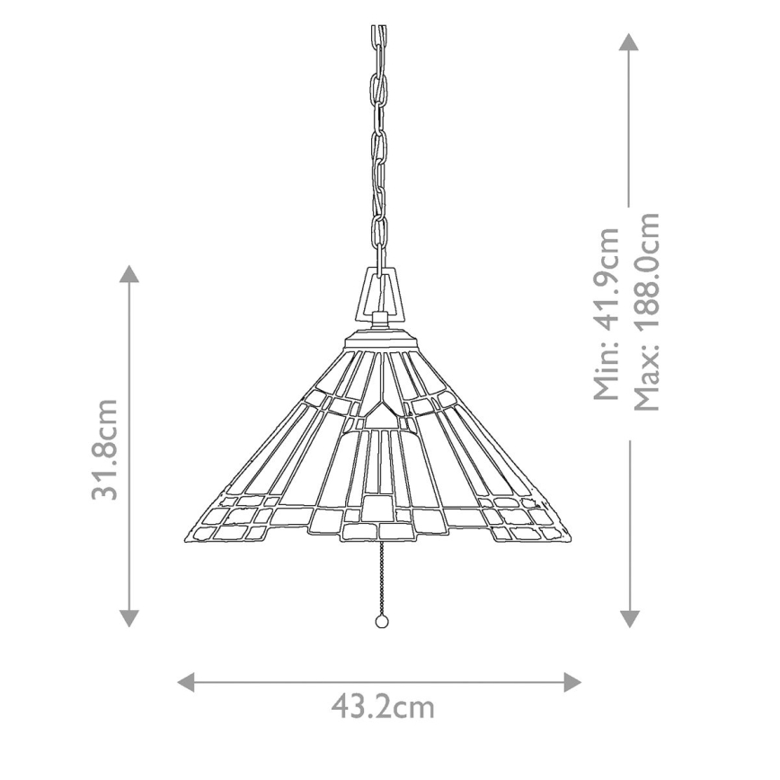 Elstead - Závesný luster na reťazi Tiffany INGLENOOK 3xE27/60W/230V