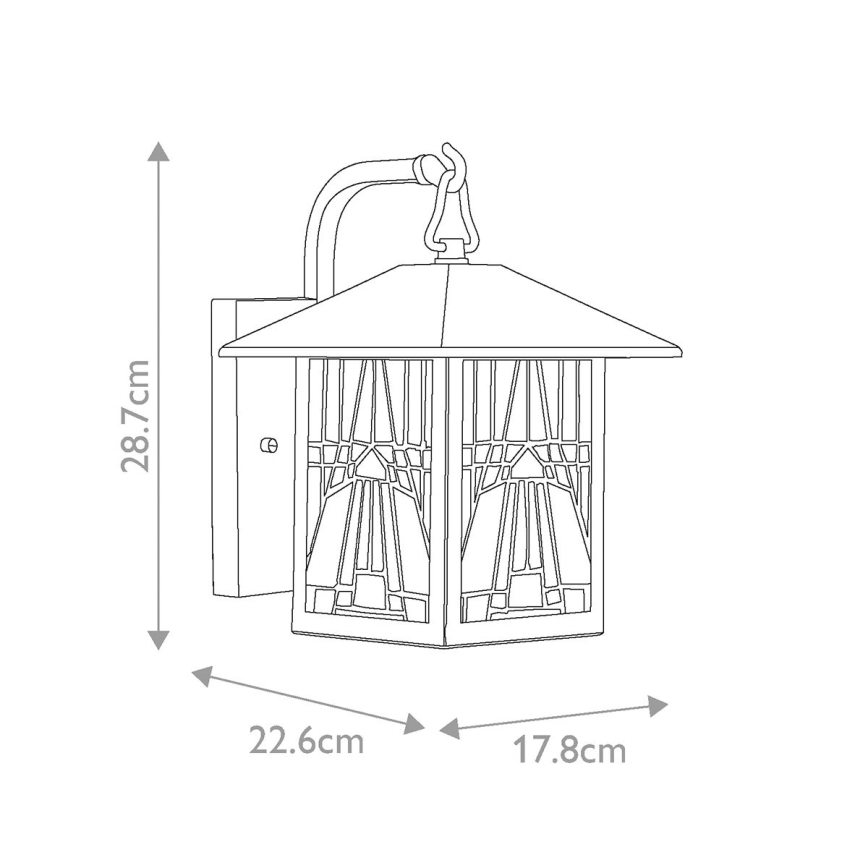 Elstead QZ-INGLENOOK2-S - Vonkajšie nástenné svietidlo INGLENOOK 1xE27/60W/230V IP44