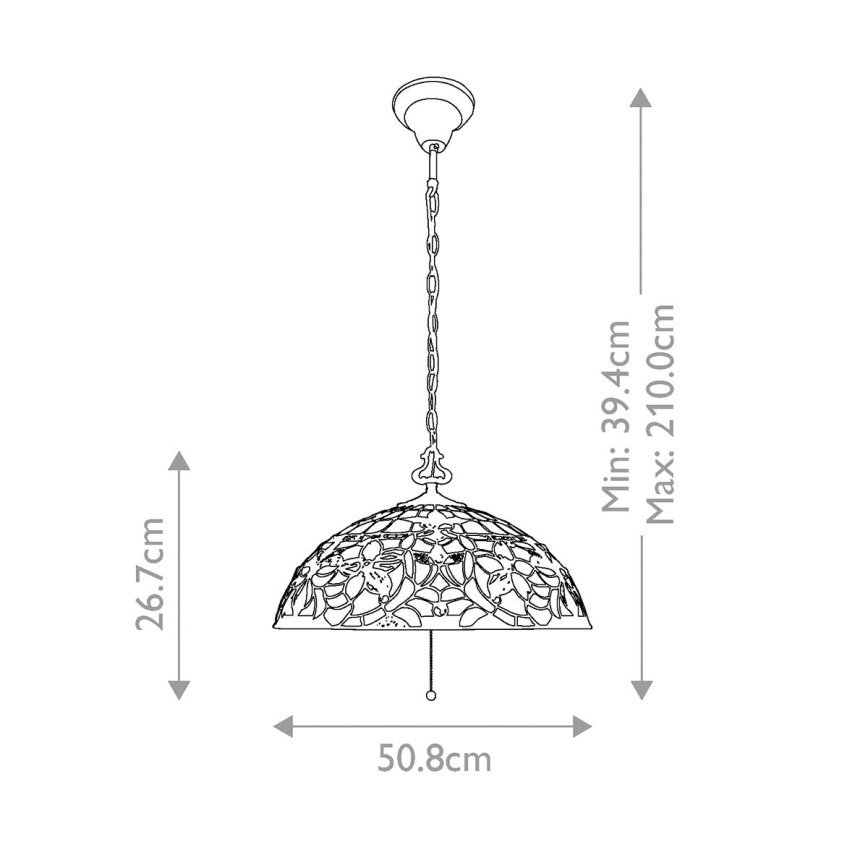 Elstead QZ-KAMI-P - Luster na reťazi KAMI 3xE27/60W/230V