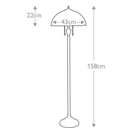Elstead - Stojacia lampa Tiffany LARISSA 2xE27/100W/230V