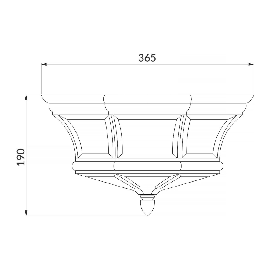 Elstead QZ-NEWBURY-F-PB - Vonkajšie stropné svietidlo NEWBURY 3xE14/40W/230V IP44
