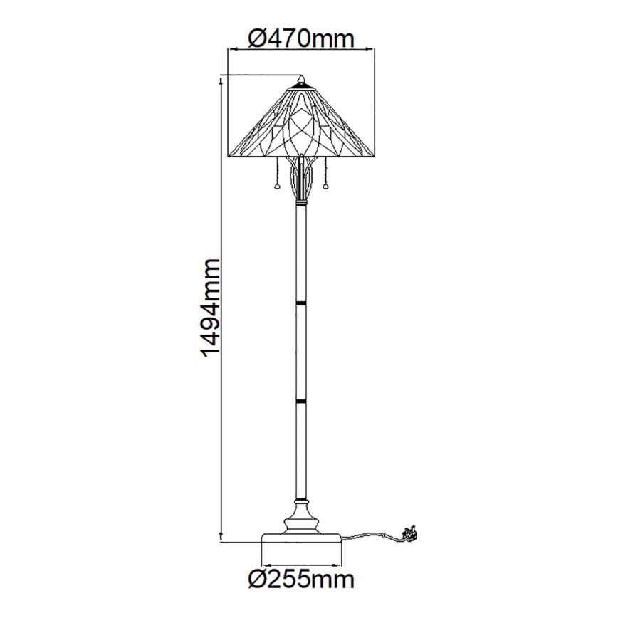 Elstead - Stojacia lampa Tiffany VICTORY 2xE27/60W/230V