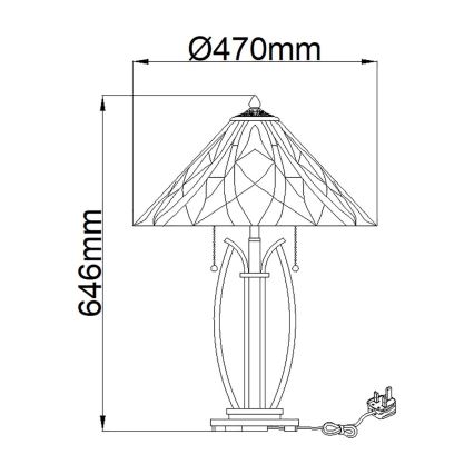 Elstead - Stolová lampa Tiffany VICTORY 2xE27/60W/230V