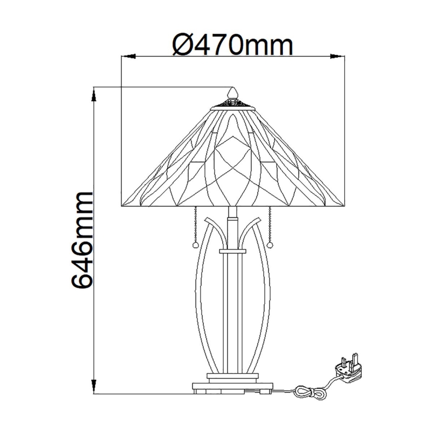 Elstead - Stolová lampa Tiffany VICTORY 2xE27/60W/230V