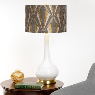 Elstead - Stolná lampa MILO 1xE27/60W/230V šedá/zlatá