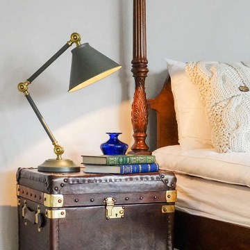 Elstead - Stolná lampa PROVENCE ELEMENT 1xE27/60W/230V šedá