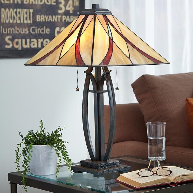 Elstead - Stolná lampa Tiffany ASHEVILLE 2xE27/60W/230V