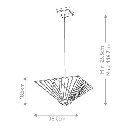 Elstead - Luster na tyči ALDERLEY 2xE27/60W/230V
