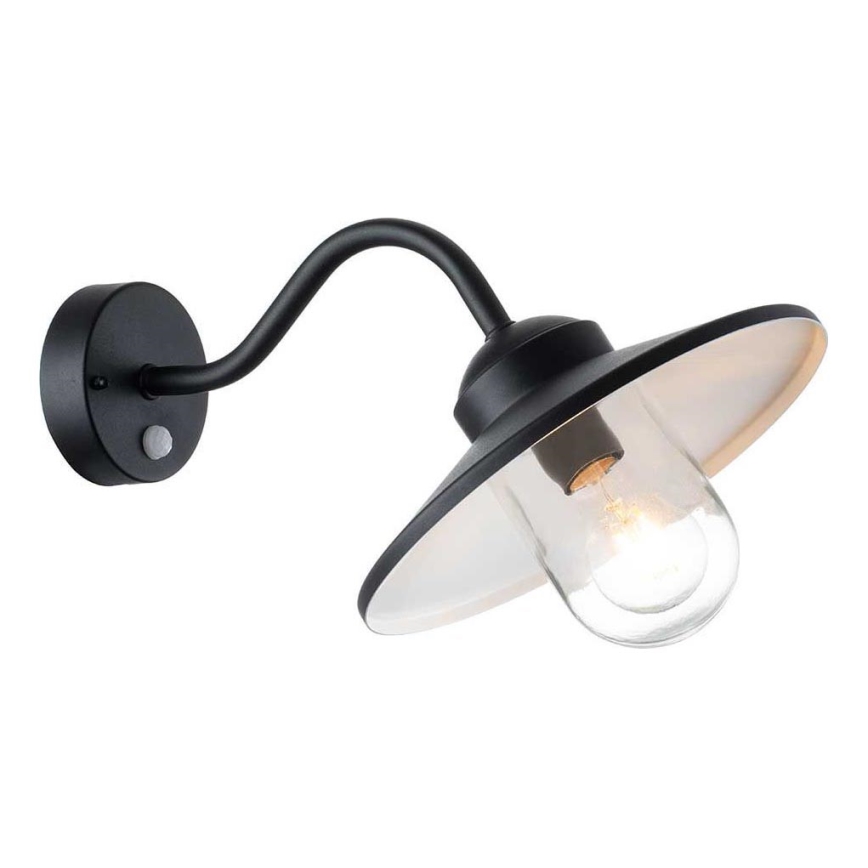 Elstead - Vonkajšie nástenné svietidlo s pohybovým senzorom KLAMPENBORG 1xE27/60W/230V IP44