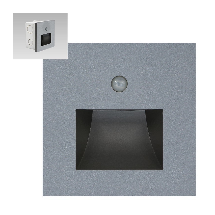 Emithor 70416 - LED Schodiskové svietidlo so senzorom SUNNY LED/1W/230V 4000K šedá