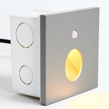 Emithor 70434 - LED Schodiskové svietidlo so senzorom OLIVE LED/1W/230V šedá