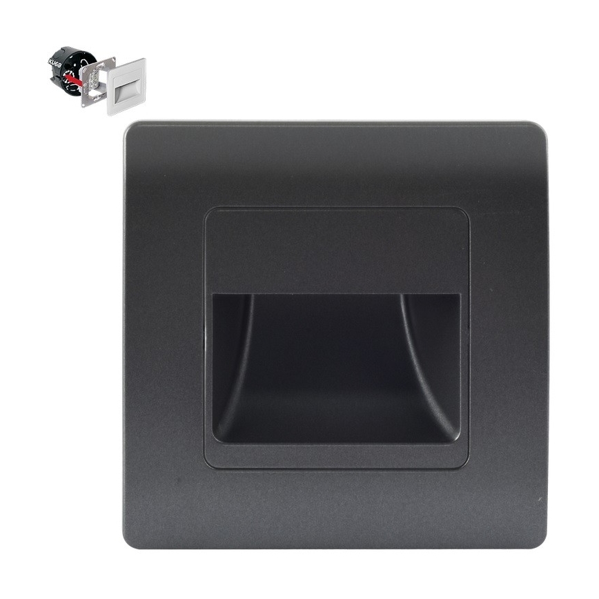 Emithor 70438 - LED Schodiskové svietidlo STEP LIGHT LED/1W/230V 4000K čierna