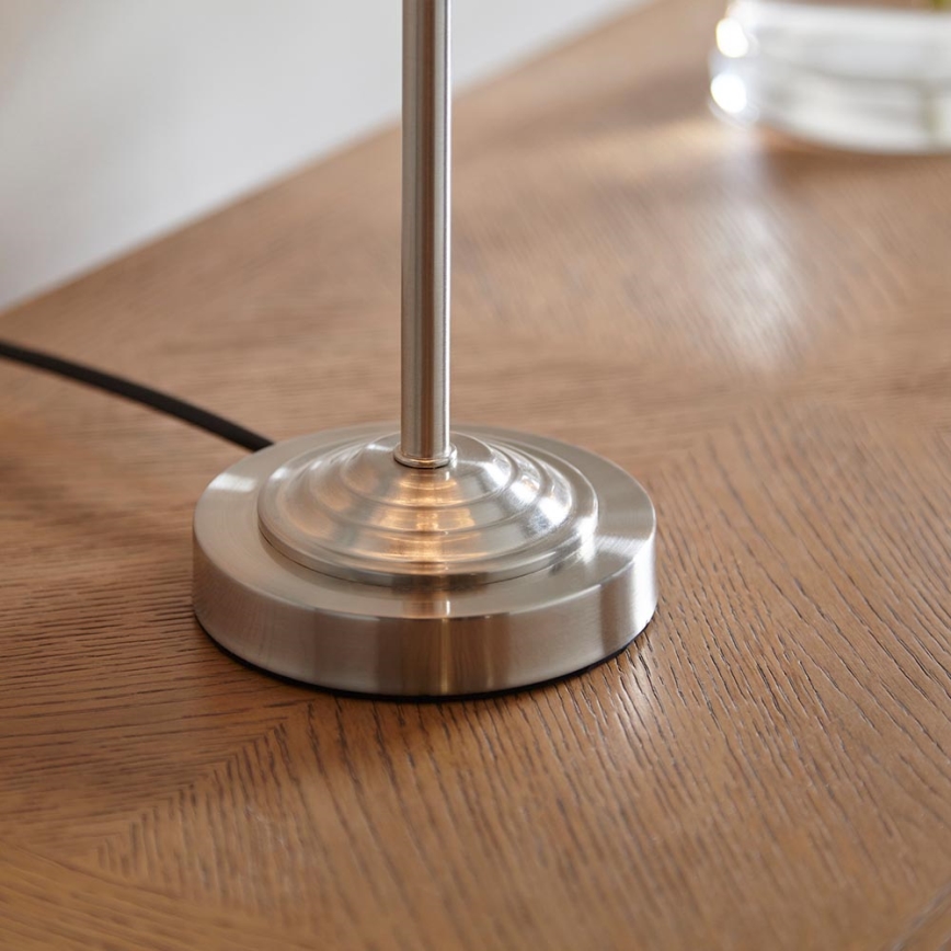 Endon 100646 - Stolná lampa HIGHCLERE, 1×E14/7W/230V, béžová s matným chrómom, priemer 25 cm