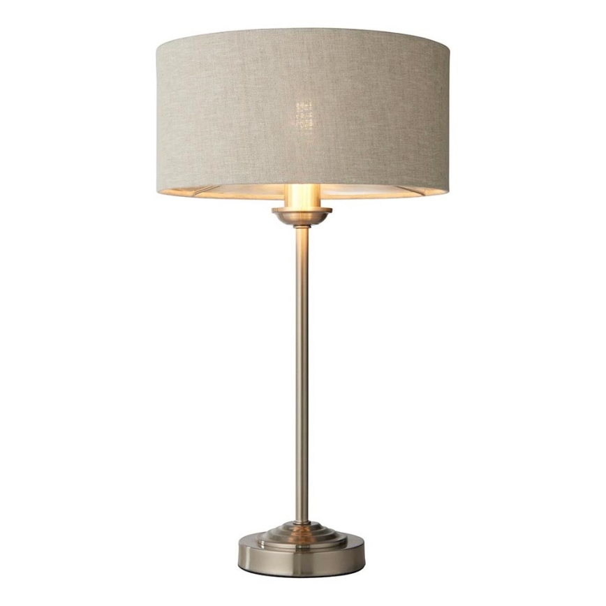 Endon 100646 - Stolná lampa HIGHCLERE, 1×E14/7W/230V, béžová s matným chrómom, priemer 25 cm