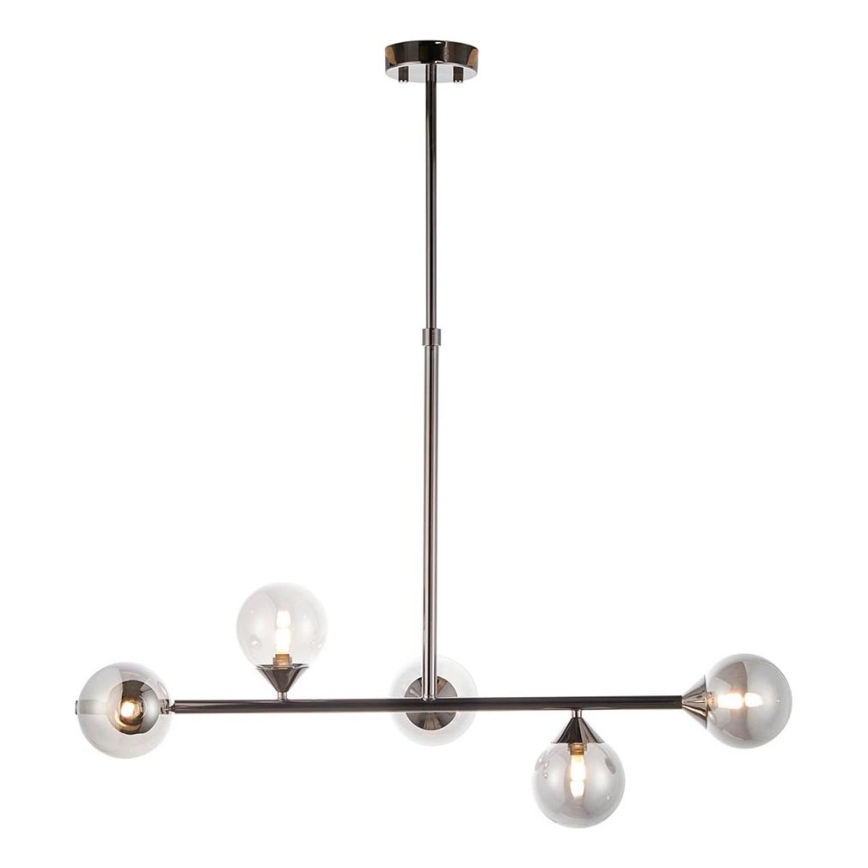 Endon 101348 - Luster na tyči OTIS 5xG9/3W/230V čierny chróm/dymová čierna