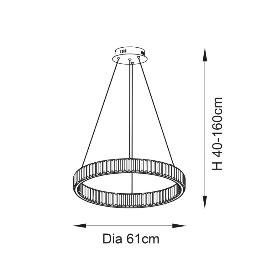 Endon 102255 - LED stmievateľný luster na lanku LAGUNA LED/36W/230V lesklý chróm