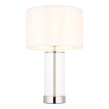 Endon 102674 - Stmievateľná stolná lampa LESSINA 1xE27/10W/230V lesklý chróm/biela