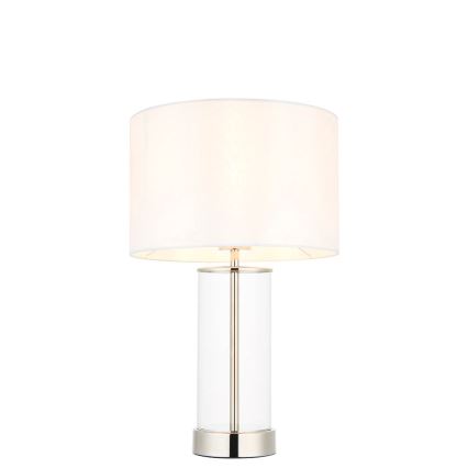 Endon 102674 - Stmievateľná stolná lampa LESSINA 1xE27/10W/230V lesklý chróm/biela