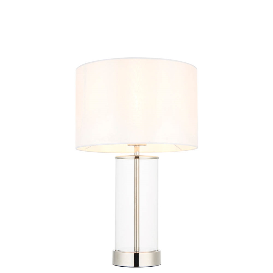 Endon 102674 - Stmievateľná stolná lampa LESSINA 1xE27/10W/230V lesklý chróm/biela