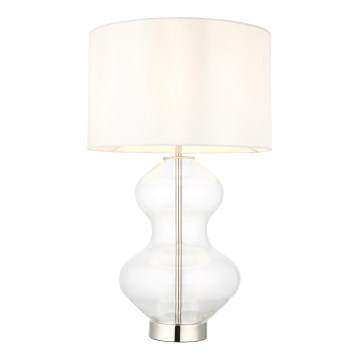 Endon 102676 - Stmievateľná stolová lampa KELDA 1xE27/10W/230V biela/matný chróm