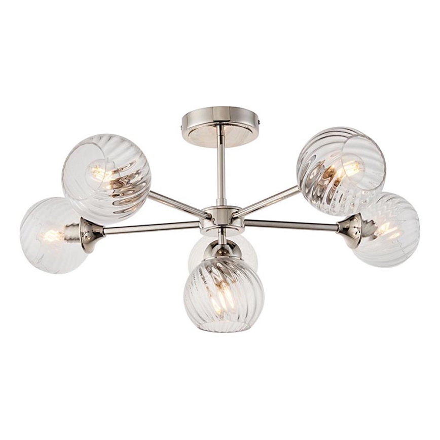 Endon 104050 - Luster na tyči ALLEGRA 6xE14/7W/230V lesklý chróm/číra