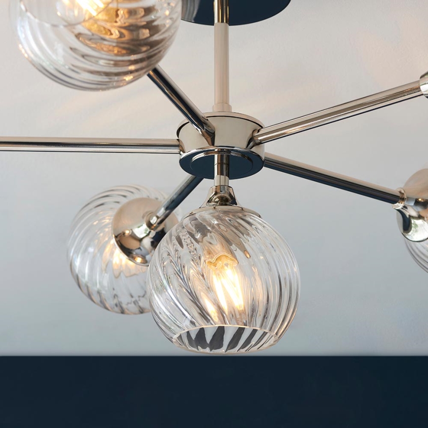 Endon 104050 - Luster na tyči ALLEGRA 6xE14/7W/230V lesklý chróm/číra