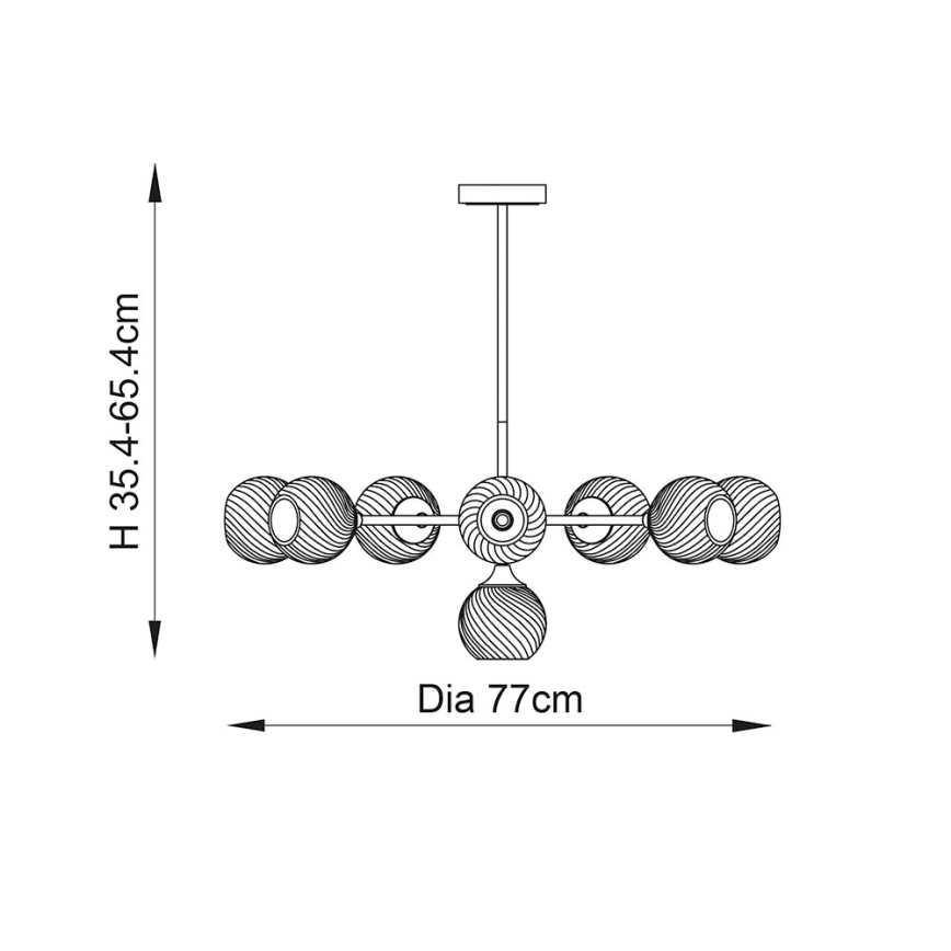 Endon 104051 - Lestenec na drogu ALLEGRA 8xE14/7W/230V sijajni krom