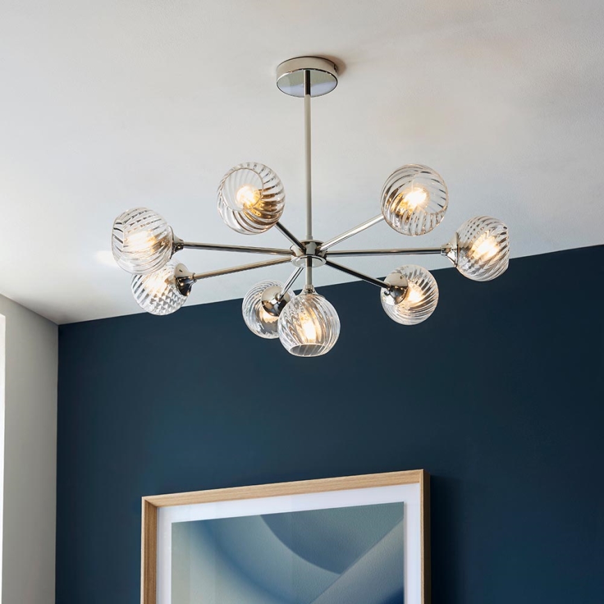 Endon 104051 - Luster na tyči ALLEGRA 8xE14/7W/230V lesklý chróm