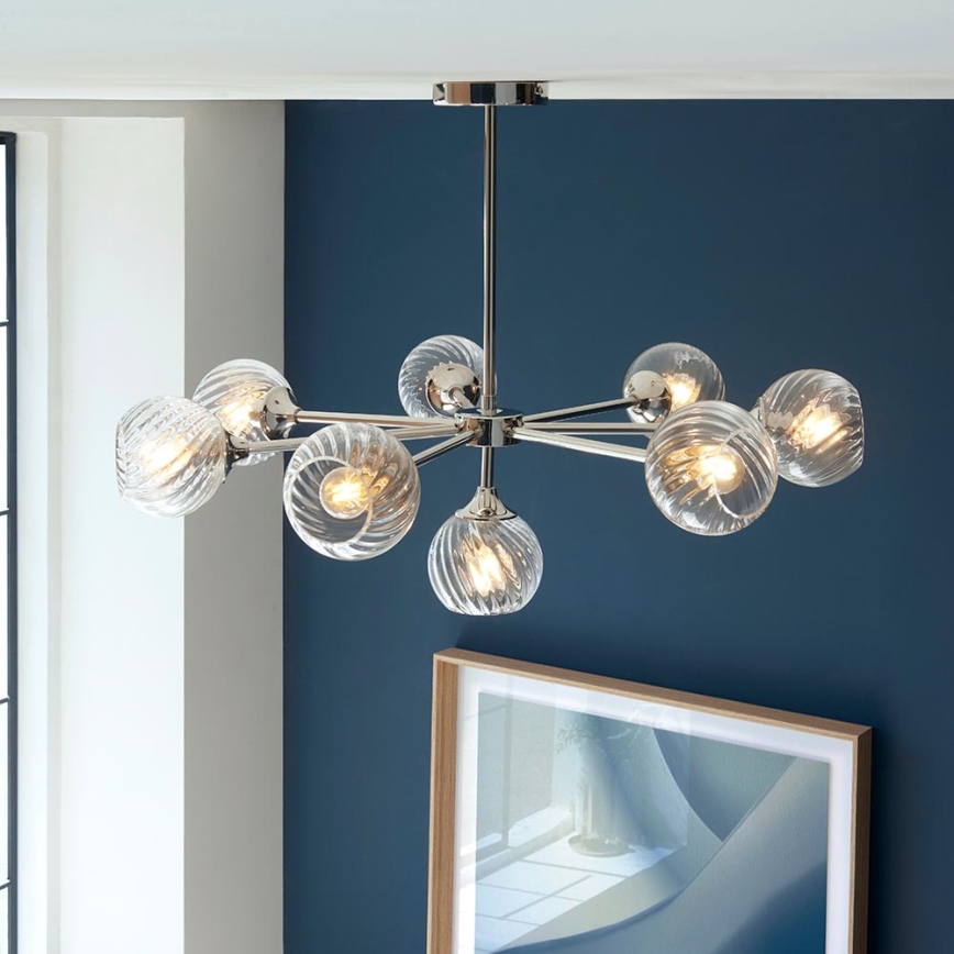 Endon 104051 - Luster na tyči ALLEGRA 8xE14/7W/230V lesklý chróm