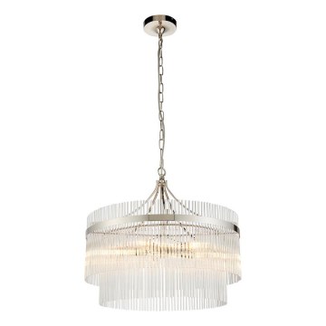 Endon 104112 - Luster na reťazi MARIETTA 5xE14/7W/230V lesklý chróm/číre sklo