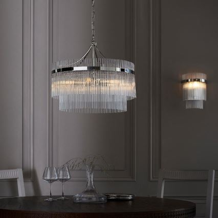 Endon 104112 - Luster na reťazi MARIETTA 5xE14/7W/230V lesklý chróm/číre sklo