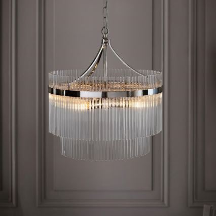 Endon 104112 - Luster na reťazi MARIETTA 5xE14/7W/230V lesklý chróm/číre sklo