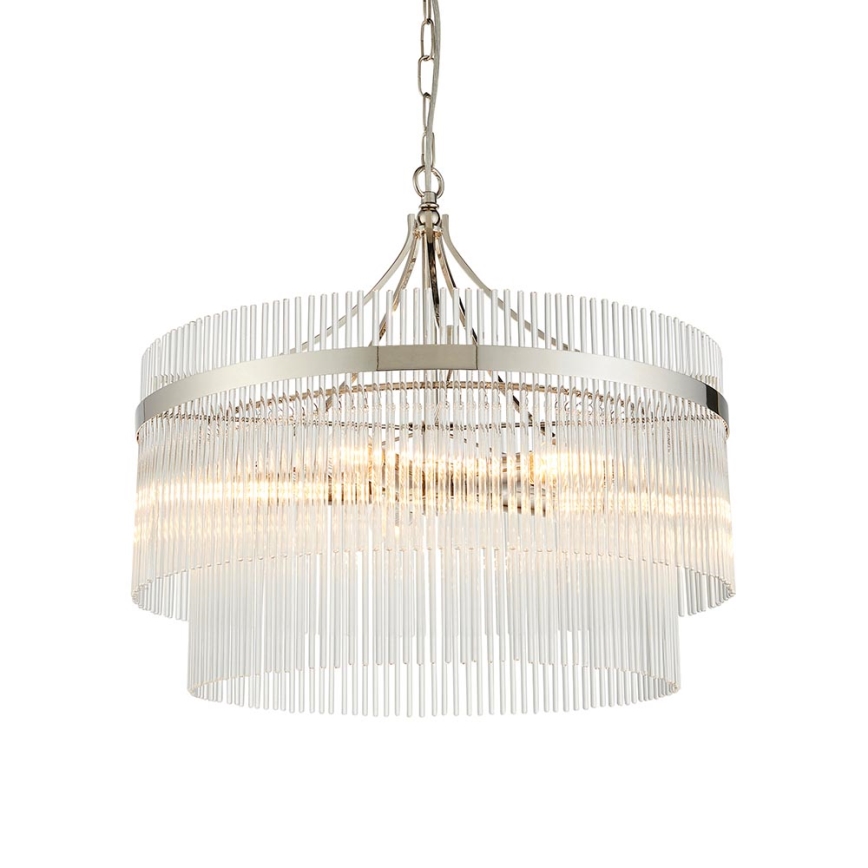 Endon 104112 - Luster na reťazi MARIETTA 5xE14/7W/230V lesklý chróm/číre sklo