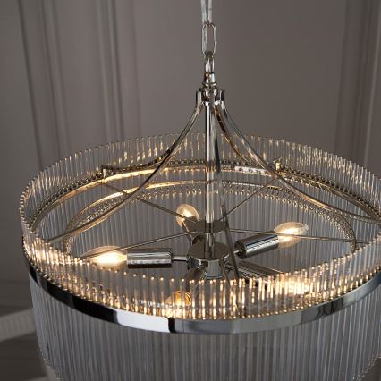 Endon 104112 - Luster na reťazi MARIETTA 5xE14/7W/230V lesklý chróm/číre sklo