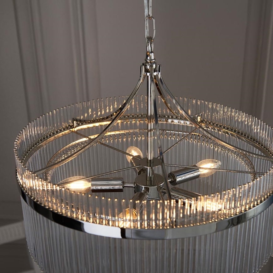 Endon 104112 - Luster na reťazi MARIETTA 5xE14/7W/230V lesklý chróm/číre sklo