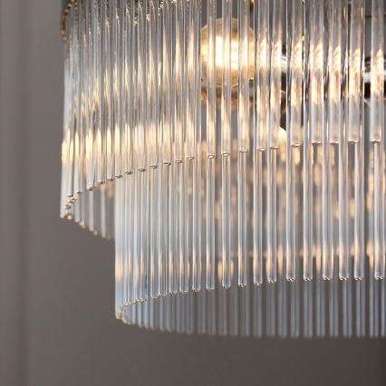 Endon 104112 - Luster na reťazi MARIETTA 5xE14/7W/230V lesklý chróm/číre sklo