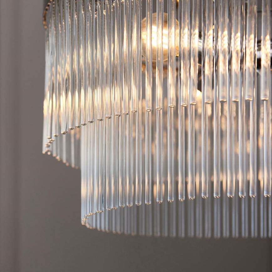 Endon 104112 - Luster na reťazi MARIETTA 5xE14/7W/230V lesklý chróm/číre sklo