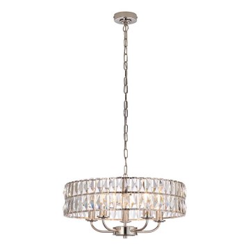 Endon 104467 - Luster na reťazi CLIFTON 5xE14/6W/230V lesklý chróm/číra pr. 50,5 cm