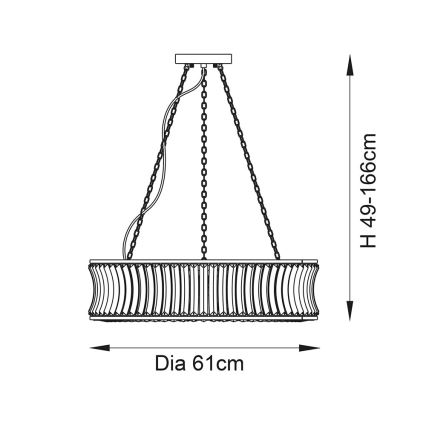 Endon 104528 - Luster na reťazi 6xE14/6W/230V lesklý chróm