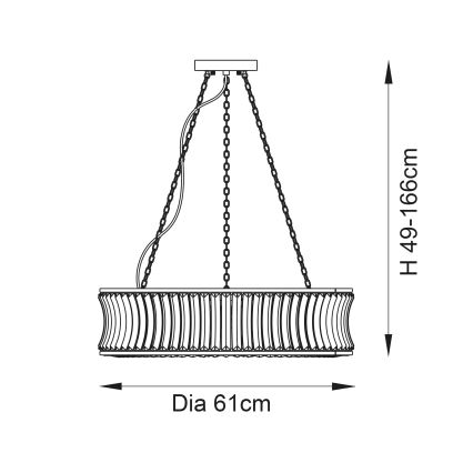 Endon 106811 - Luster na reťazi 6xE14/6W/230V zlatý