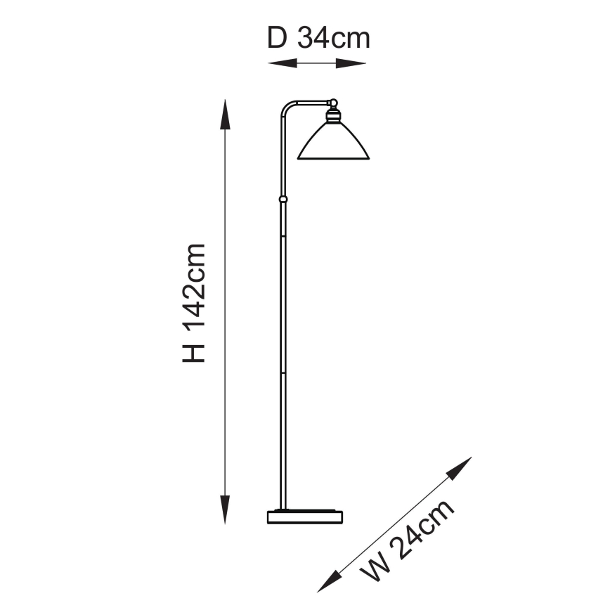 Endon 107609 - Stojacia lampa 1xE27/10W/230V mosadz