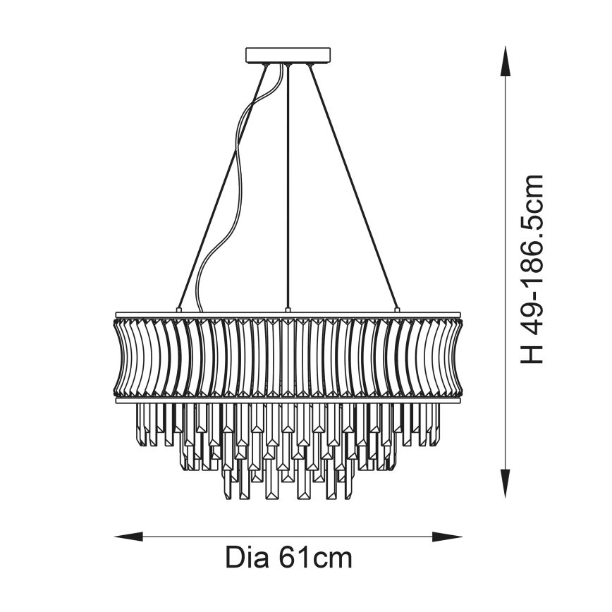 Endon 107785 - Luster na lanku 9xE14/6W/230V zlatý