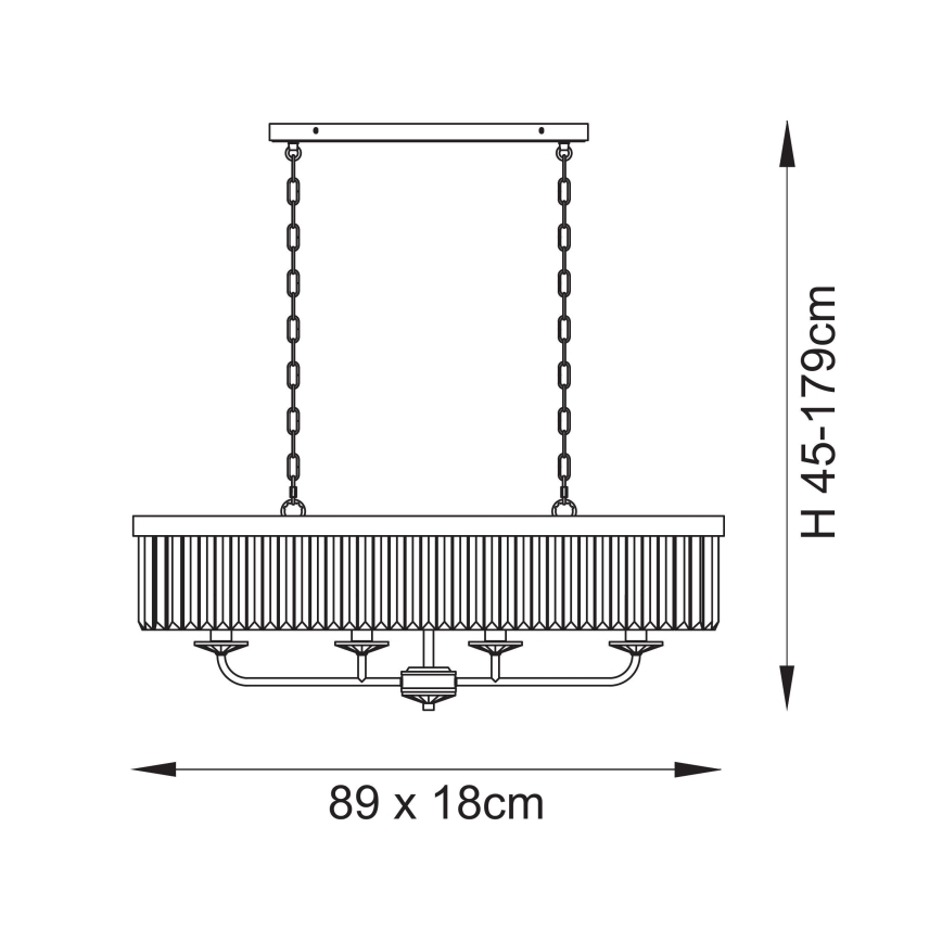 Endon 109058 - Závesný luster na reťazi 4xE14/6W/230V lesklý chróm