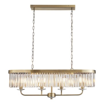 Endon 110539 - Luster na reťazi CHESTERFIELD 4xE14/6W/230V mosadz