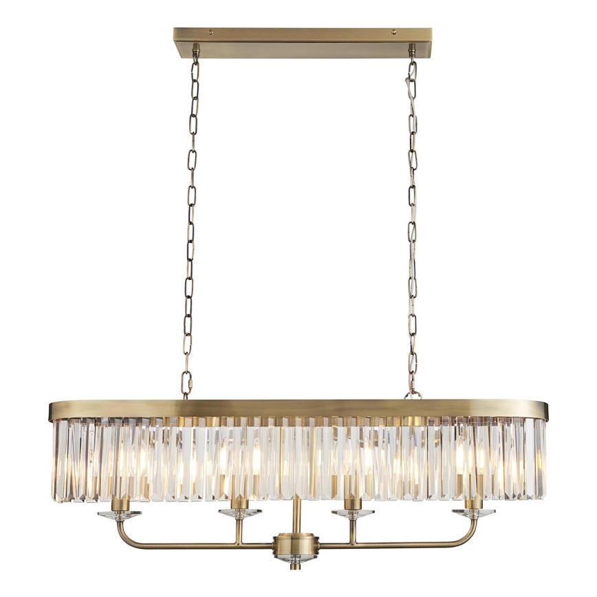 Endon 110539 - Luster na reťazi CHESTERFIELD 4xE14/6W/230V mosadz