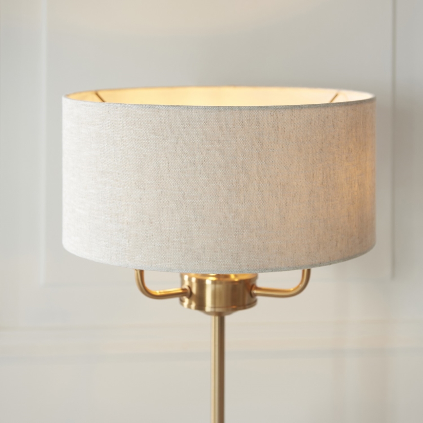 Endon 110721 - Stolná lampa HIGHCLERE 3xE14/18W/230V béžová/mosadz