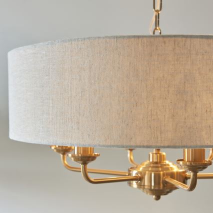 Endon 110722 - Luster na reťazi HIGHCLERE 6xE14/6W/230V béžová/mosadz pr. 55 cm