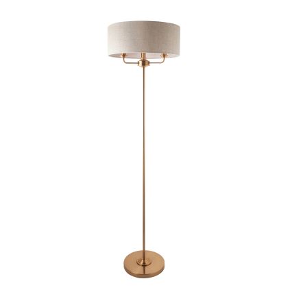 Endon 110724 - Stojacia lampa HIGHCLERE 1xE14/40W/230V béžová/mosadz