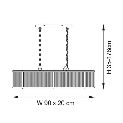 Endon 110945 - Luster na reťazi RIDGETON 4xE14/6W/230V mosadz/číra